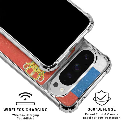 Serbia Flag Distressed Google Pixel 10 Pro Clear Case